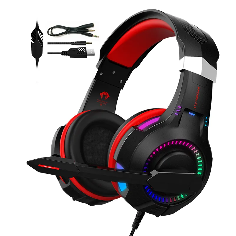 Miễn Phí Mẫu Audifonos Gamer PC 7.1 PS4 Tai Nghe Tai Nghe VR Tai Nghe Gaming Tai Nghe Headphone Với RGB LED Mic Cho Xbox