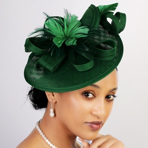 Women Sinamay Fascinator <strong>Hat</strong> with Feather, Formal Saucer <strong>Hat</strong> <strong>for</strong> Wedding, Royal <strong>Ascot</strong>, Church Party - Product Image 3