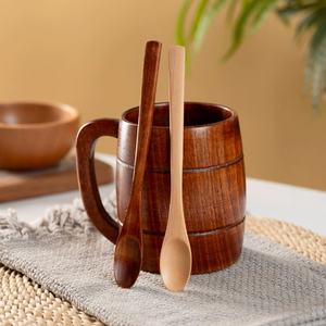 Mini cuchara <span class=keywords><strong>de</strong></span> madera <span class=keywords><strong>de</strong></span> mango largo <span class=keywords><strong>de</strong></span> viaje moderna al por mayor, cucharillas <span class=keywords><strong>de</strong></span> café y miel, vajilla para revolver - Product Image 1