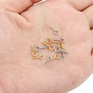 Pernos de acero inoxidable con forma de ojo y tornillo en forma de ocho, chapados en oro, para la fabricación de pendientes, accesorios de joyería DIY - Product Image 3