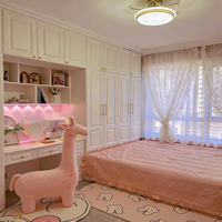 Ensemble de chambre à coucher de luxe en tatami français et système de dressing intégré, panneau écologique vert