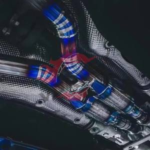 Échappement arrière à soupapes en alliage de titane style OEM Vortex, tuyaux de 76 mm, finition bleu brûlé pour Mercedes-Benz CLS550 V8 4.7 2010-2015 - Product Image 2