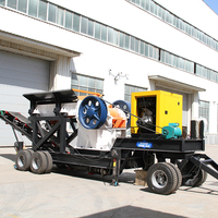 Concasseur à mâchoires mobile avec moteur diesel PLC, petit modèle portable, capacité de 1 à 4 t/h, longue durée de vie, marque GMG, garantie d'un an