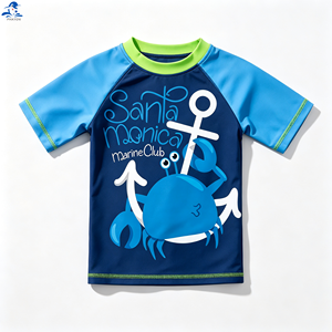 Camiseta de Natación de Manga Corta Phayon Unisex, Talla Grande, Protección Solar UPF 50+, Secado Rápido, 220g, Estampado Marino - Product Image 1
