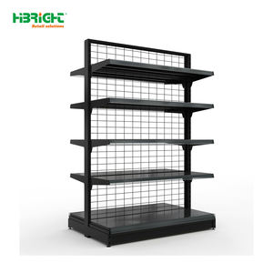 Estanterías de Góndola de Alta Resistencia y Múltiples Niveles para Supermercados, con Panel Trasero de Malla Metálica, para Exhibición en Tiendas de Abarrotes - Product Image 3