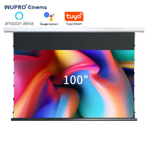 Écran de <span class=keywords><strong>projection</strong></span> électrique déroulable Wupro/OEM en PVC souple mat <span class=keywords><strong>gris</strong></span> 100 pouces 16:9 Cinématique CLR, expédition en 3 jours - Product Image 1