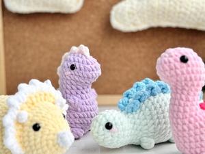 Kaiyue thiết kế mới handmade Amigurumi <span class=keywords><strong>Stegosaurus</strong></span> khủng long Crochet đồ chơi không may sang trọng nhồi bông đại dương biển động vật bông vải lưới - Product Image 6