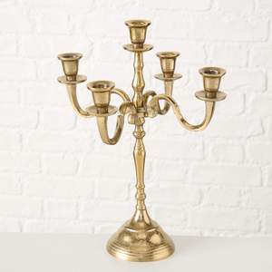 Candelabro de suelo dorado antiguo de aluminio con portavelas de 5 brazos para decoración interior y exterior al por mayor precio más bajo de Metal - Product Image 3
