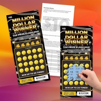 Billets de loterie personnalisés Or Noir, Jackpot Millions de Dollars, en Carton/Papier Duplex, avec Laminage Film et Impression Numérique, Taille Personnalisée