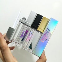 Lip Gloss Tube with Light and Mirror, Custom Logo, Matte