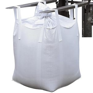 Bulk Container Bags, 2200Lbs Load Capacity, 35"L x 35"W x 43"H, Woven Polypropylene Sacks, 4 Fastening Hooks, Flat Bottom - Product Image 1