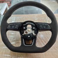 Volant de voiture personnalisé en suède à fond plat avec bouton Start/Stop pour Audi S5 B8.5 A6 C7 A6 A4 B8 A1 2018SQ5 Q4 B7 2015S3 A3 8V