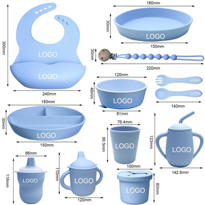 Juego de vajilla de silicona para bebés, 6 piezas, sin BPA, platos, tazas, cucharas, tenedores para alimentación de 0 a 12 meses - Product Image 4
