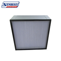 Filtres HEPA SenBao plissés en profondeur H13/H14 avec séparateur en feuille d'aluminium, filtre de boîte, porosité 0,3 µm, 305x305x150mm, garantie