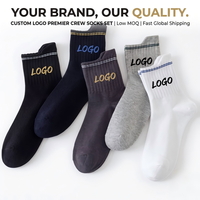 Chaussettes de sport pour hommes avec logo personnalisé, en coton peigné respirant de qualité supérieure, à bordure lâche, faible MOQ, usine OEM