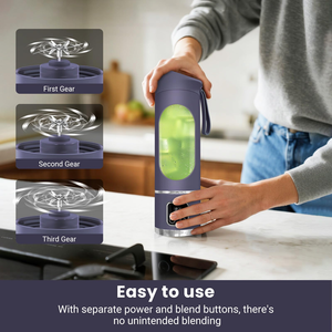 Licuadora Personal Inalámbrica Recargable por USB de 450 ml, Exprimidor Portátil con Pantalla de Energía y Carga Tipo C, Material de Cuchilla USU304 - Product Image 3