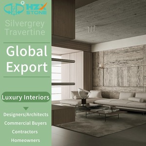 Azulejos y losas de travertino gris plateado <span class=keywords><strong>italiano</strong></span> auténtico HZX, suelos de piedra Natural Premium, fachadas, cantera directa - Product Image 6