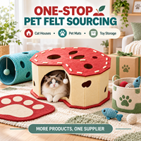 Maison pour chat en feutre en forme de pomme personnalisée, niche pour chat d'intérieur, lit pour animaux de compagnie, OEM ODM, vente en gros d'articles pour animaux de compagnie