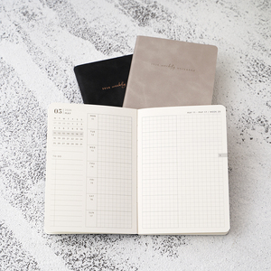 Agenda hebdomadaire personnalisé avec couverture en cuir PU, logo personnalisé, boîte cadeau indépendante, couverture rigide A5, carnet de notes personnalisé - Product Image 2