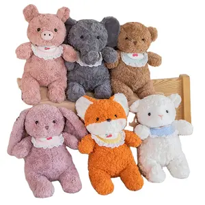 Gran oferta primavera jardín de infantes oso de peluche juguete conejito muñeca pequeña oveja muñeca juguetes de animales de peluche para niños