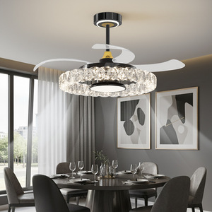 2026 Lamp Ye Lighting Iron Invisible <b>Ceiling</b> Fan <b>Light</b> for Living Room & Dining Room Quiet Luxury Design - Product Image 3