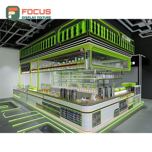 Premium Coffee Service Counter Barista Station Front Register <b>Black</b> Walnut Cafe Service Counter - Product Image 3