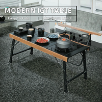 Table pliante en aluminium de style moderne, légère, pour le camping, les pique-niques, les barbecues, la plage et les repas
