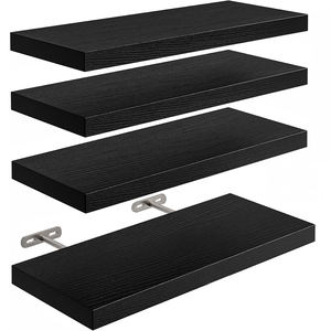 رفوف حائطية خشبية عائمة للتخزين، رف خشبي ريفي للغرفة، رف كتب خشبي عائم - Product Image 2