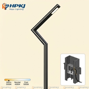 Lámpara Solar de Jardín Hepu HID IP65 de Aleación de Aluminio Cuadrada Tipo UFO 30W/50W, Farola para Paisajismo - Product Image 2