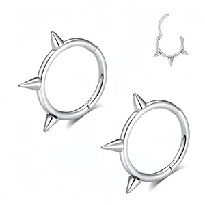 Anneau de nez en acier inoxydable 316L, bijoux de piercing géométriques unisexes - Product Image 1