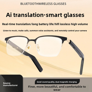Gafas Inteligentes Bluetooth con Traducción <span class=keywords><strong>de</strong></span> Voz, Diseño Delgado y Deslizante, Marco Metálico, Multifuncionales <span class=keywords><strong>para</strong></span> Conducir, Llamar y Escuchar Música, Modelo LG-01-11 - Product Image 1