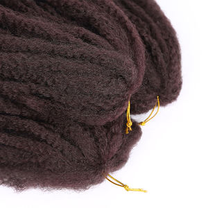 Vente en Gros Extensions de Cheveux Synthétiques Afro Crépus Bouclés Tressés au Crochet 18 Pouces 100g Cuban Twist Marley pour Femmes - Product Image 5