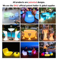 Ensemble table et chaises LED lumineuses COOLQNG pour mobilier de bar extérieur et usage hôtelier – Durable et écologique