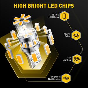 Auxito หลอดไฟ LED 3000K สีเหลืองอำพัน9V 14V 140lm 2ชิ้นสำหรับไฟภายในรถยนต์ - Product Image 3