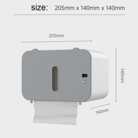 Boîte à mouchoirs en rouleau à capteur intelligent Plateau de rangement mural pour salle de bain Distributeur automatique de serviettes en papier étanche Porte-papier