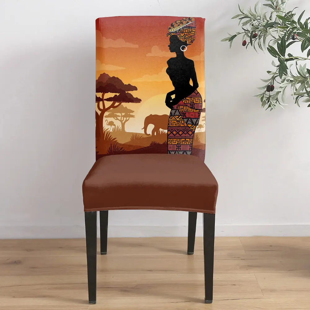 Housse de siège en Polyester pour salle à manger, motif Tribal africain, personnalisé, confortable et doux