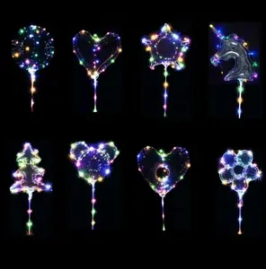 חג אהבת קישוטי מתנה בשבילו או שלה לב בובו בלון עם LED ולנטיין בלונים