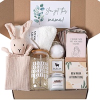 Nouveau coffret de soins après l'accouchement, ensemble cadeau post-partum 7 pièces pour maman, coton avec impression sérigraphique, essentiels pour la naissance