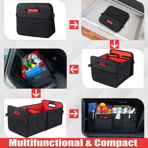Organizador de Maletero para Vehículos de Lujo, Poliéster 600D + Cartón, Portátil, Compacto, con Asas, Diseño Plegable de 2 Compartimentos, para Asiento de Coche - Product Image 3