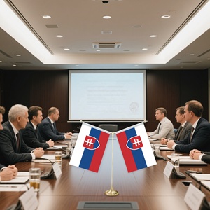 <span class=keywords><strong>Drapeau</strong></span> <span class=keywords><strong>slovaque</strong></span> 14x21cm <span class=keywords><strong>Drapeau</strong></span> de table double face Impression classique Salle de conférence Restaurant Disposition de bureau - Product Image 5