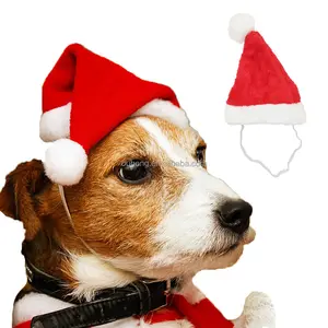 Decorazione natalizia cappello per animali domestici cappello di Babbo Natale per cani di gatto cagnolini decorazione natalizia forniture per feste di capodanno Costume per animali domestici