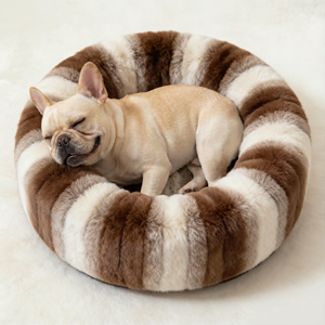 Luxuriöses Plüsch-Beruhigungs-Hundebett, Rundes Katzenbett, Umweltfreundliches Flauschiges Waschbares Donut-Haustierbett, Individuelles Designer-Kuschelbett für Hunde & Katzen - Product Image 4