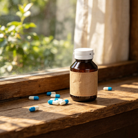 Bouteilles de compléments alimentaires en PET avec bouchon à clapet, contenants vides en plastique pour pilules, capsules de vitamines, emballages de médicaments