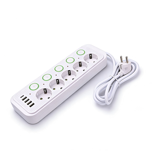 Regleta de Enchufes Estándar Europeo <span class=keywords><strong>USB</strong></span> 4A+1C, <span class=keywords><strong>Enchufe</strong></span> Estilo Ruso y Alemán, Regleta de 5 Posiciones <span class=keywords><strong>con</strong></span> Interruptor Individual - Product Image 6