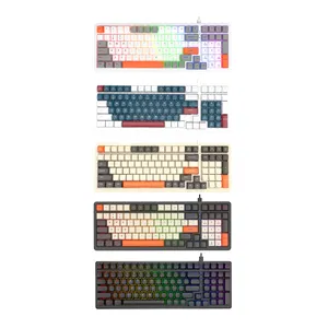 Keyboard Gaming mekanik sakelar biru 100 tombol kualitas tinggi untuk Gamer Laptop