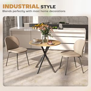 Table à manger ronde en bois de bouleau SENYU avec base trépied noire, design minimaliste moderne, meuble de maison stable - Product Image 4