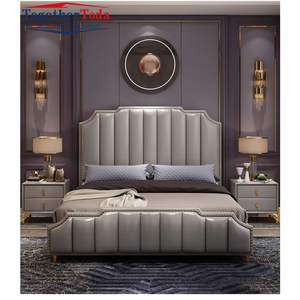 เตียงคู่ขนาดคิงไซส์สำหรับเฟอร์นิเจอร์ห้องนอนบ้านไฟหรูหราดีไซน์ใหม่ล่าสุด - Product Image 3