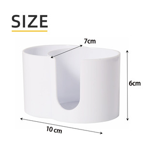 Support pour coton-tiges et boîte de rangement pour démaquillant, organisateur de cosmétiques de bureau, design portable rond à double trou - Product Image 5