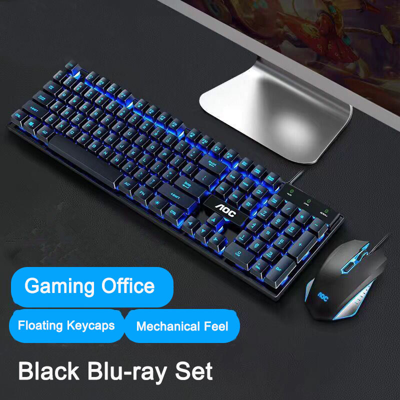 ที่คลุมคีย์บอร์ดและเมาส์บลูเรย์สีดำ