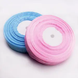 Organza Ribbon Cute Pink/blue Hyaline Chiffon Bear Gifts Ribbons DIY Printing Ribbon Decoration